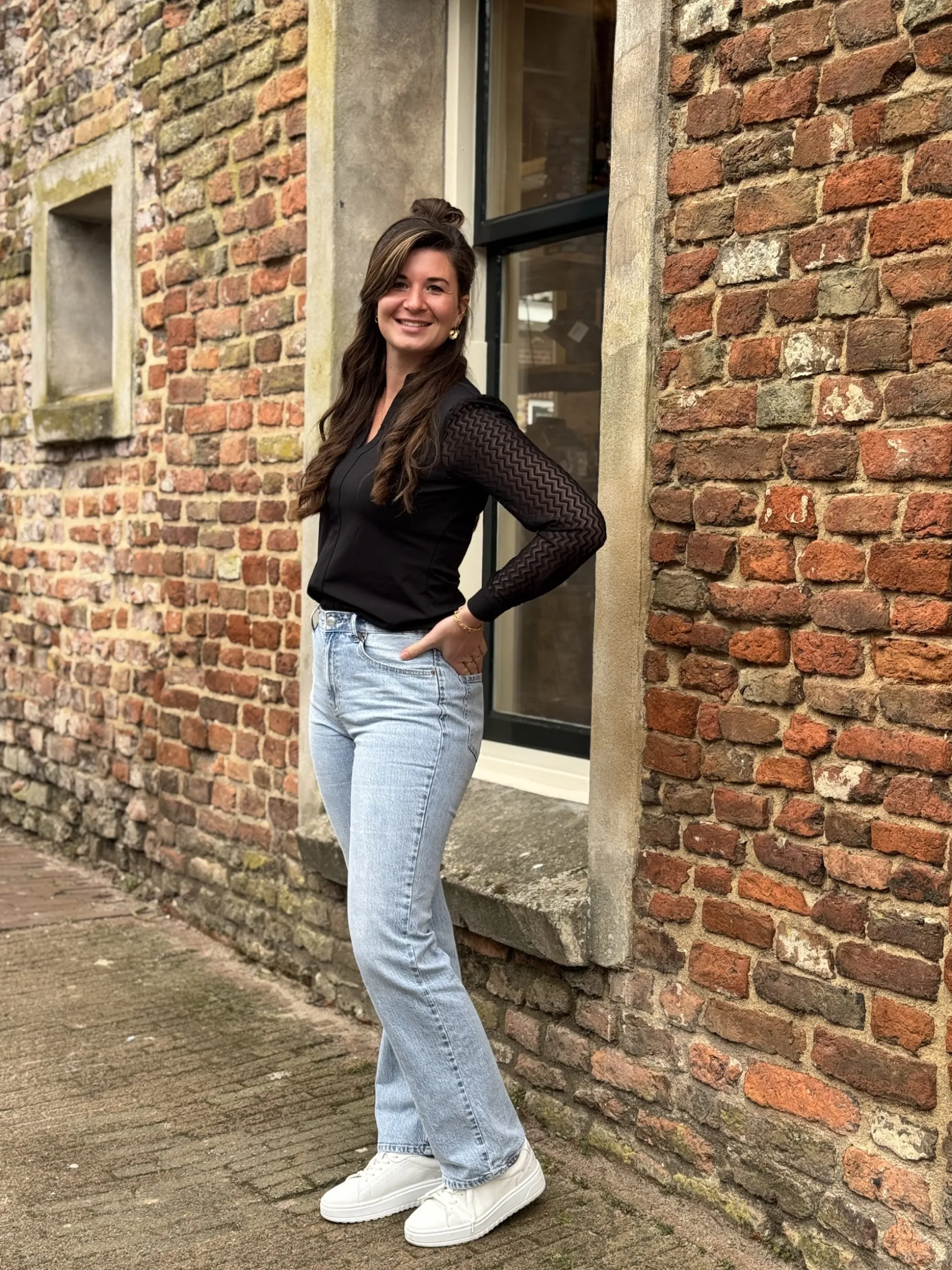 Blouse Mirthe travelstof black