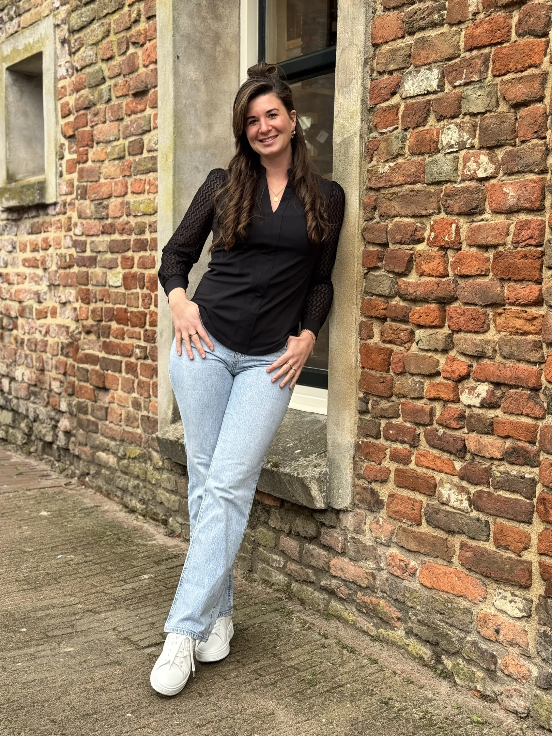 Blouse Mirthe travelstof black