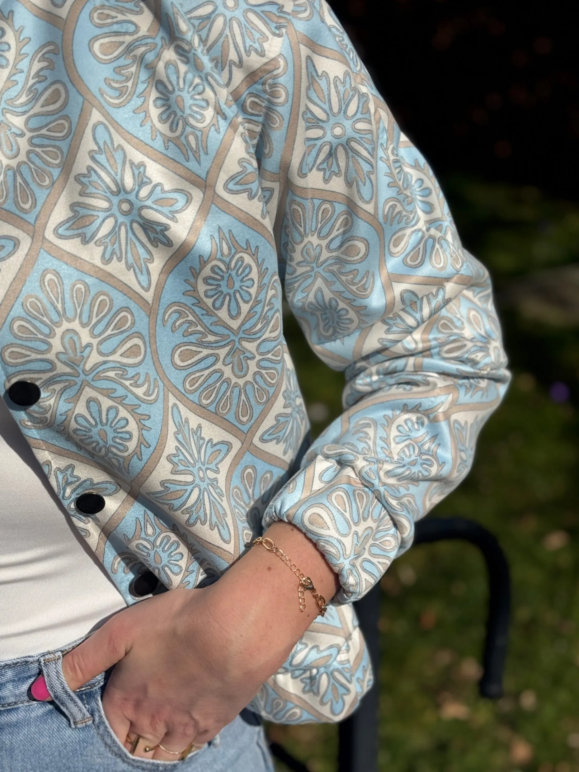 Bomberjasje Kate print blauw