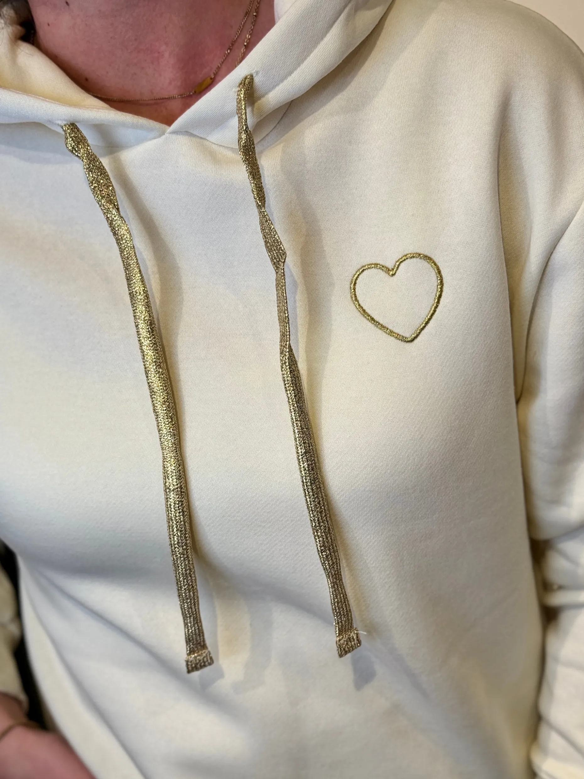 Hoodie heart gold