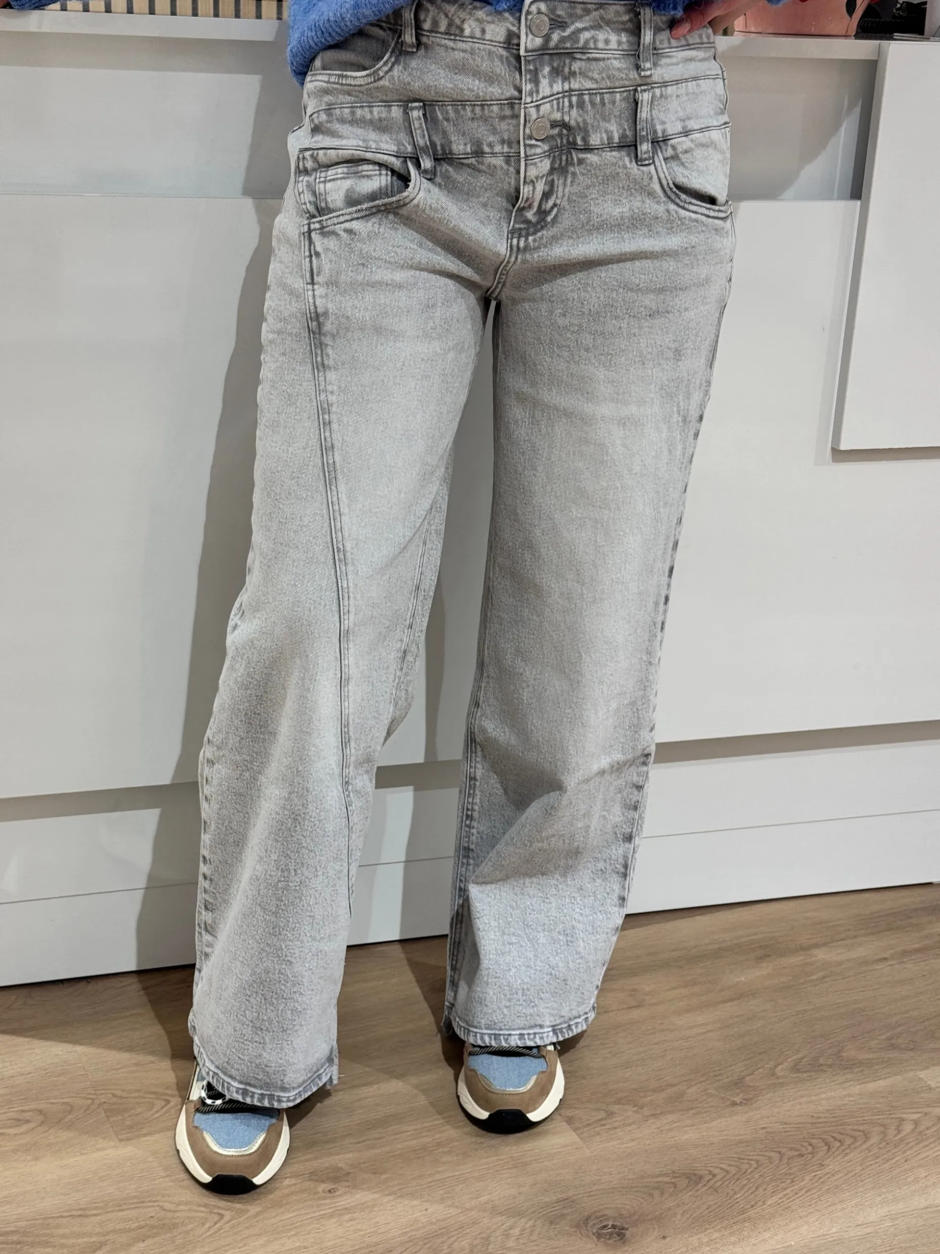 Jeans Verena grey wide leg
