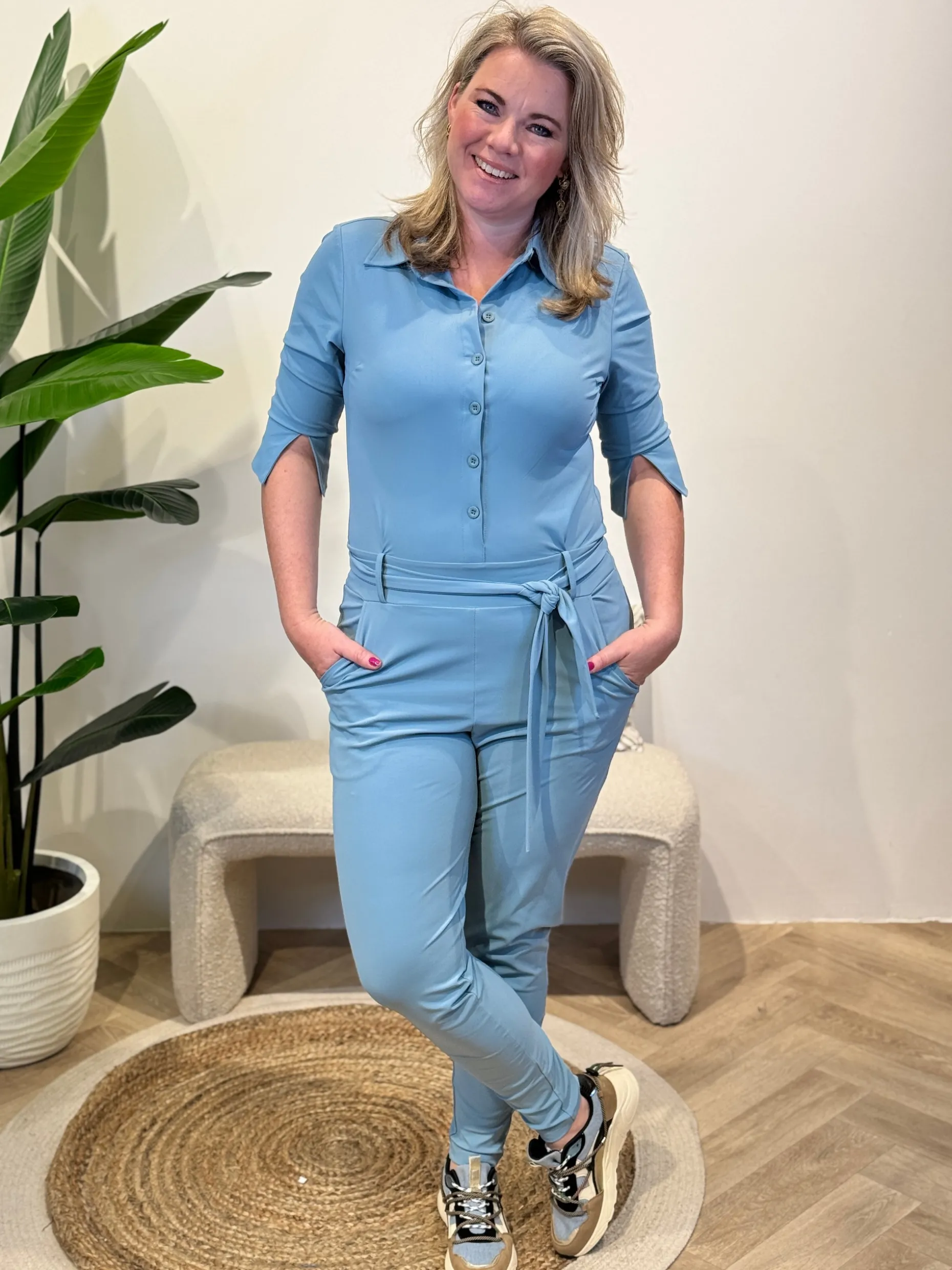 Jumpsuit Travelstof Emily Smoke Blue