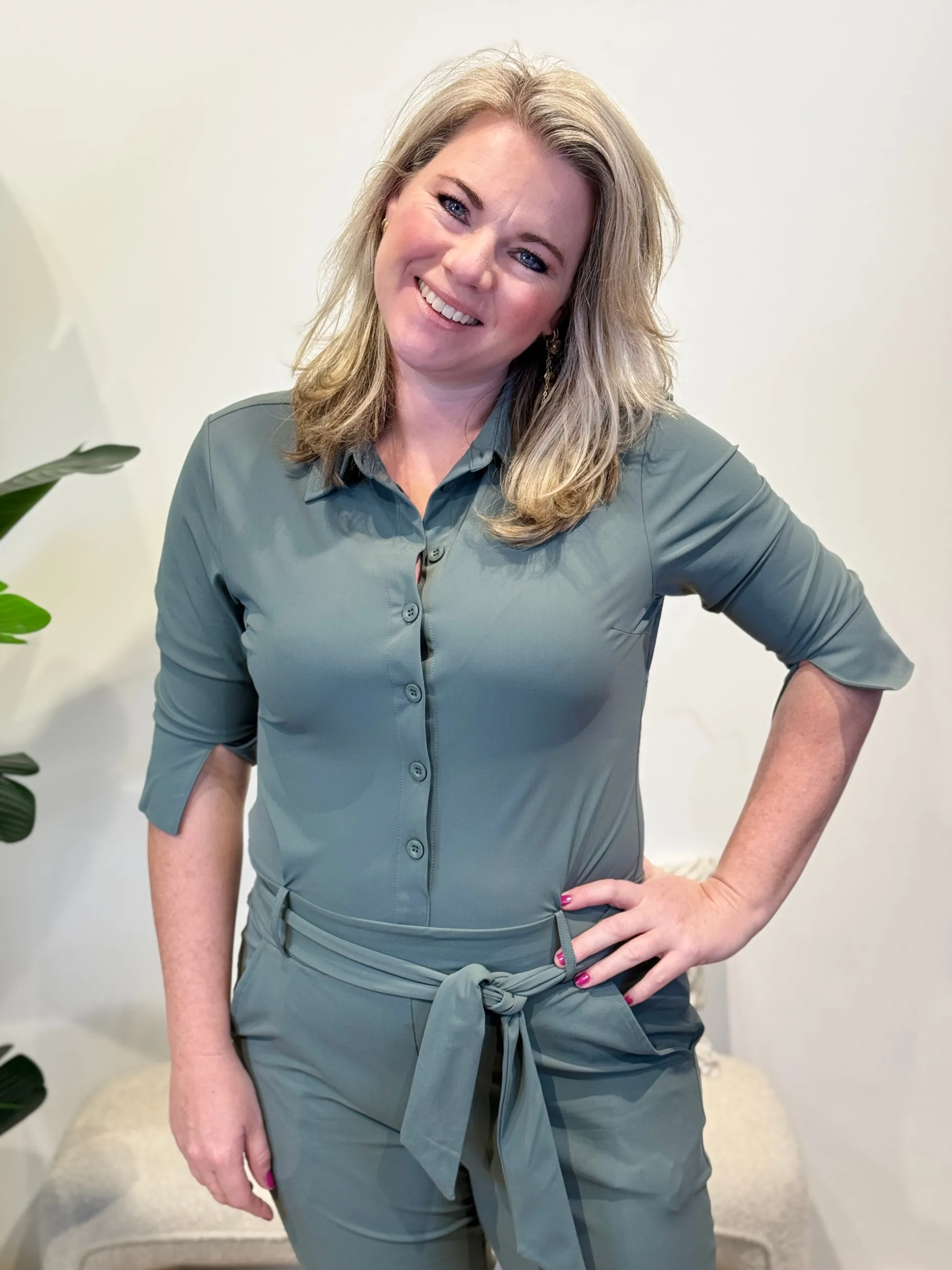 Jumpsuit Travelstof Emily Balsam Green