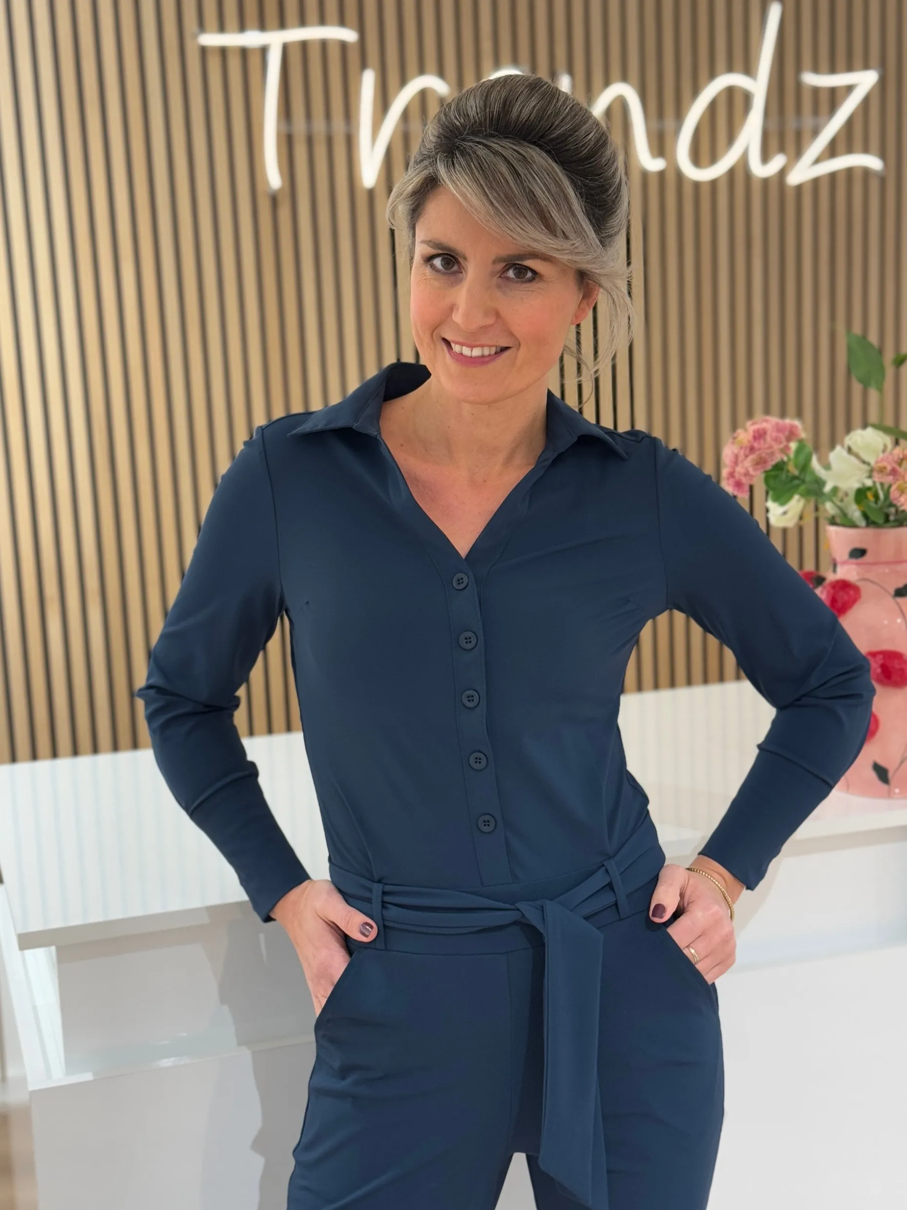 Jumpsuit Travelstof Xenna shaded green