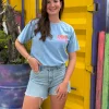 Shirtje Amour jeansblauw