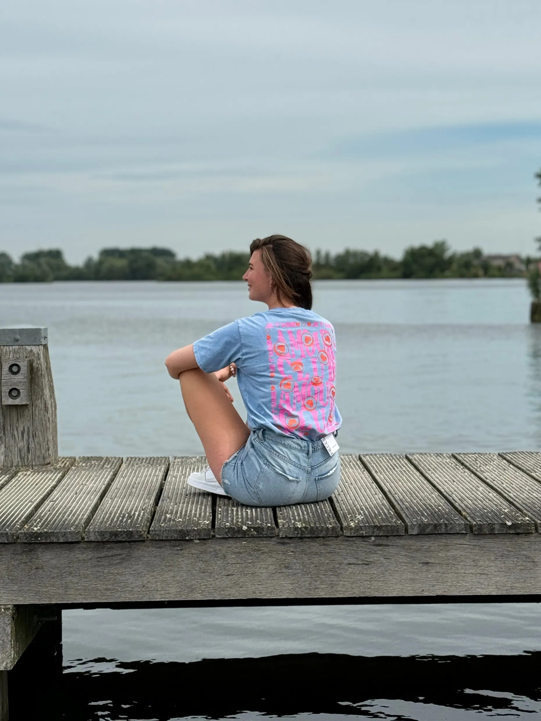 Shirtje Amour jeansblauw