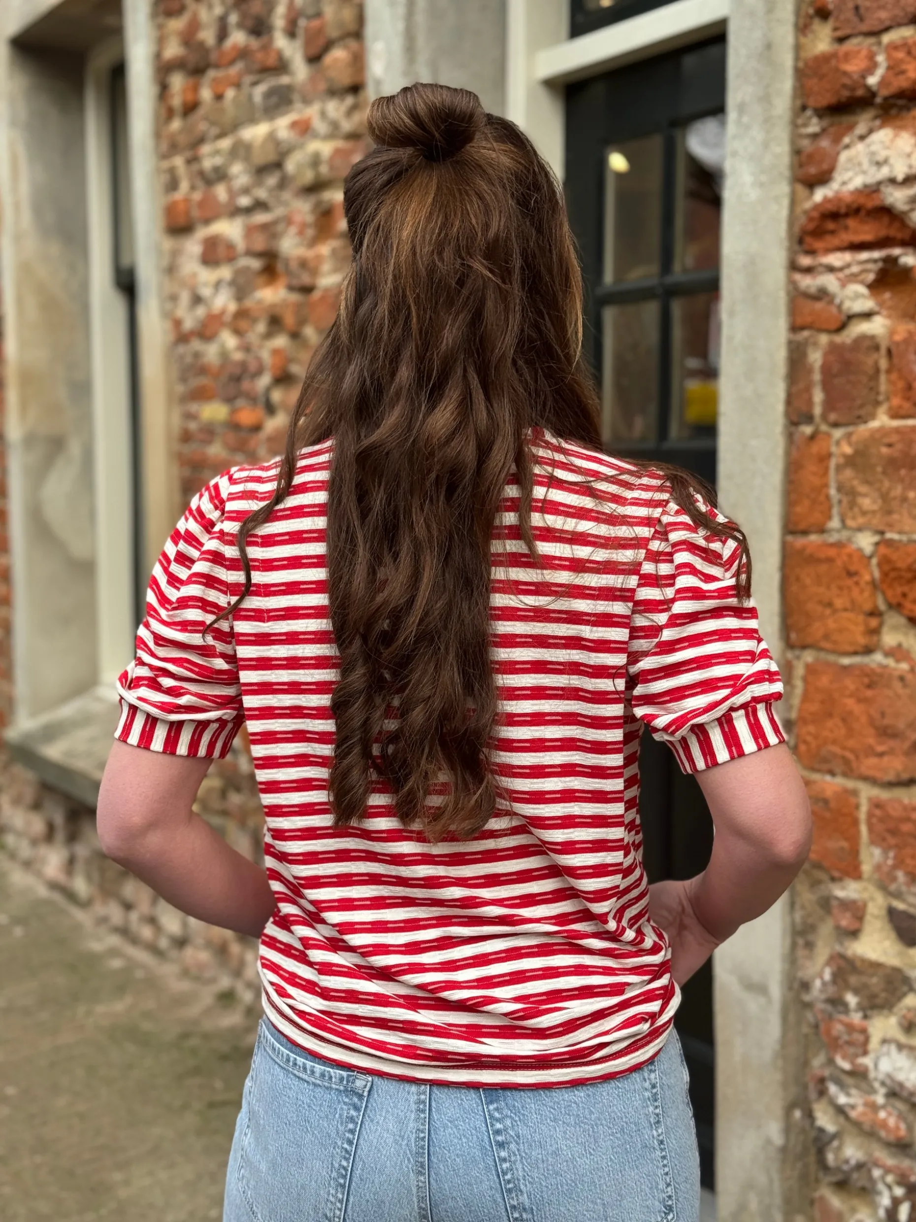 Shirtje Bo rood gestreept