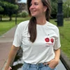 Shirtje Cherry white