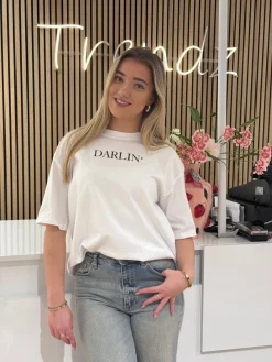 Shirtje Darlin’ wit/zwart