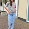 Shirtje Happy Vibes light grey