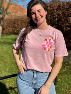 Shirtje Have a nice day roze