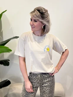 Shirtje Let’s go to the beach beige