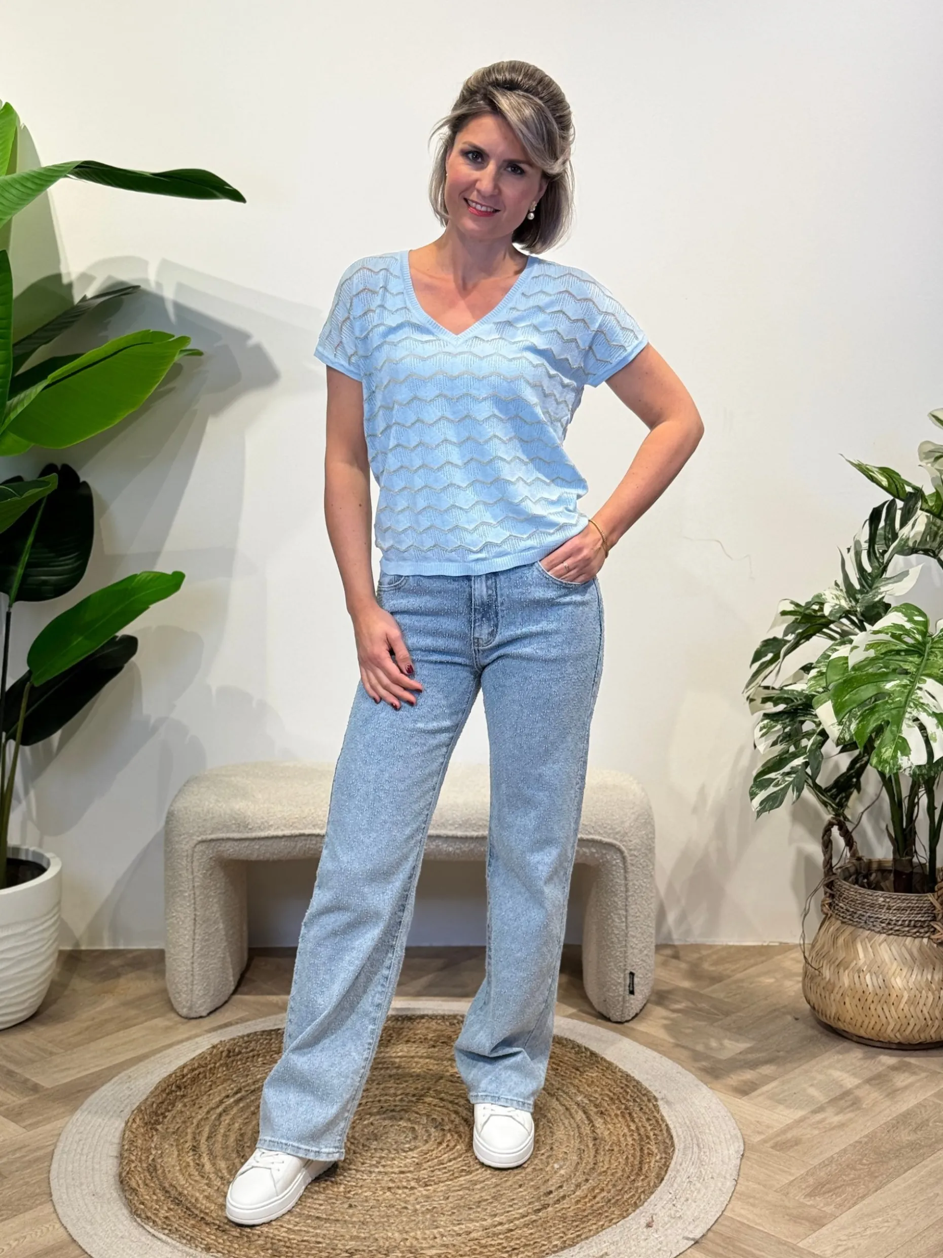 Shirtje Zigzag blauw