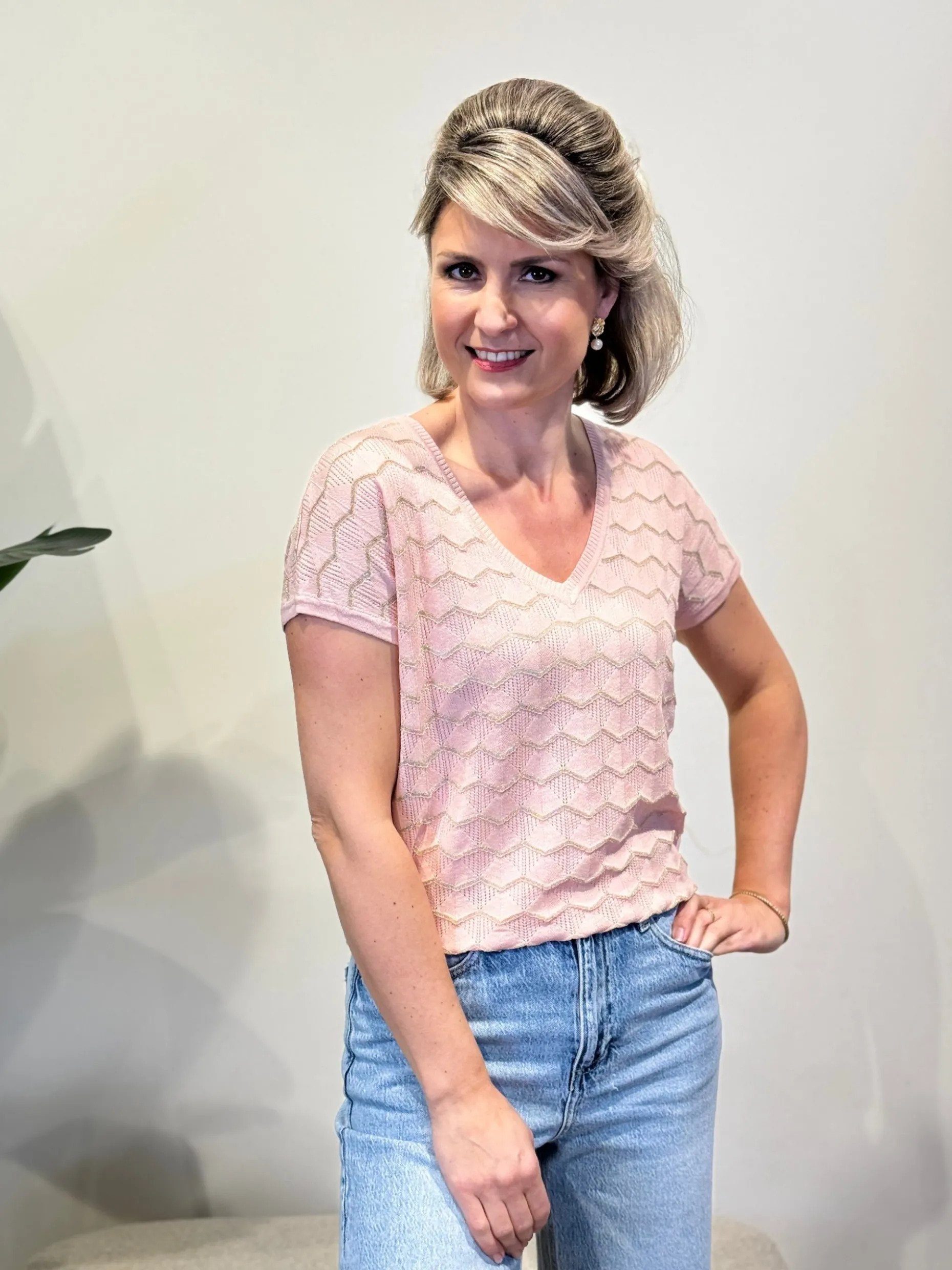 Shirtje Zigzag roze