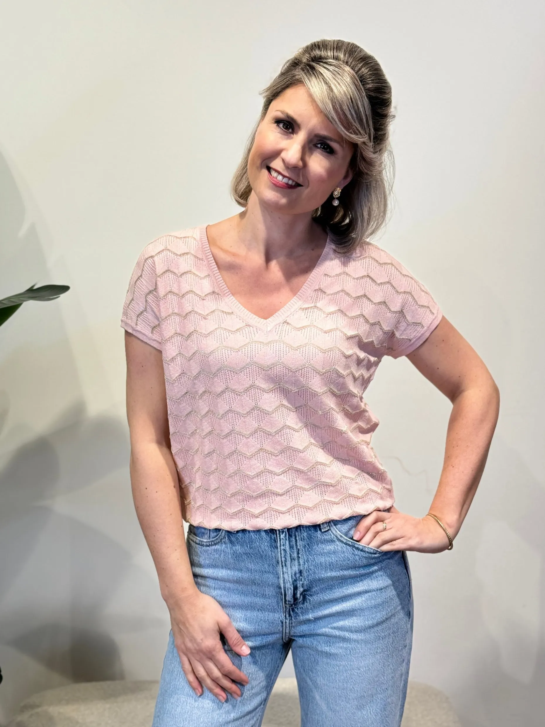 Shirtje Zigzag roze