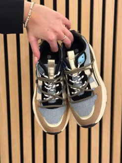 Sneakers denim with beige