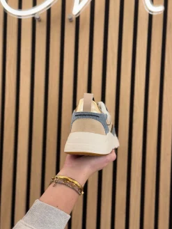 Sneakers denim with white combination