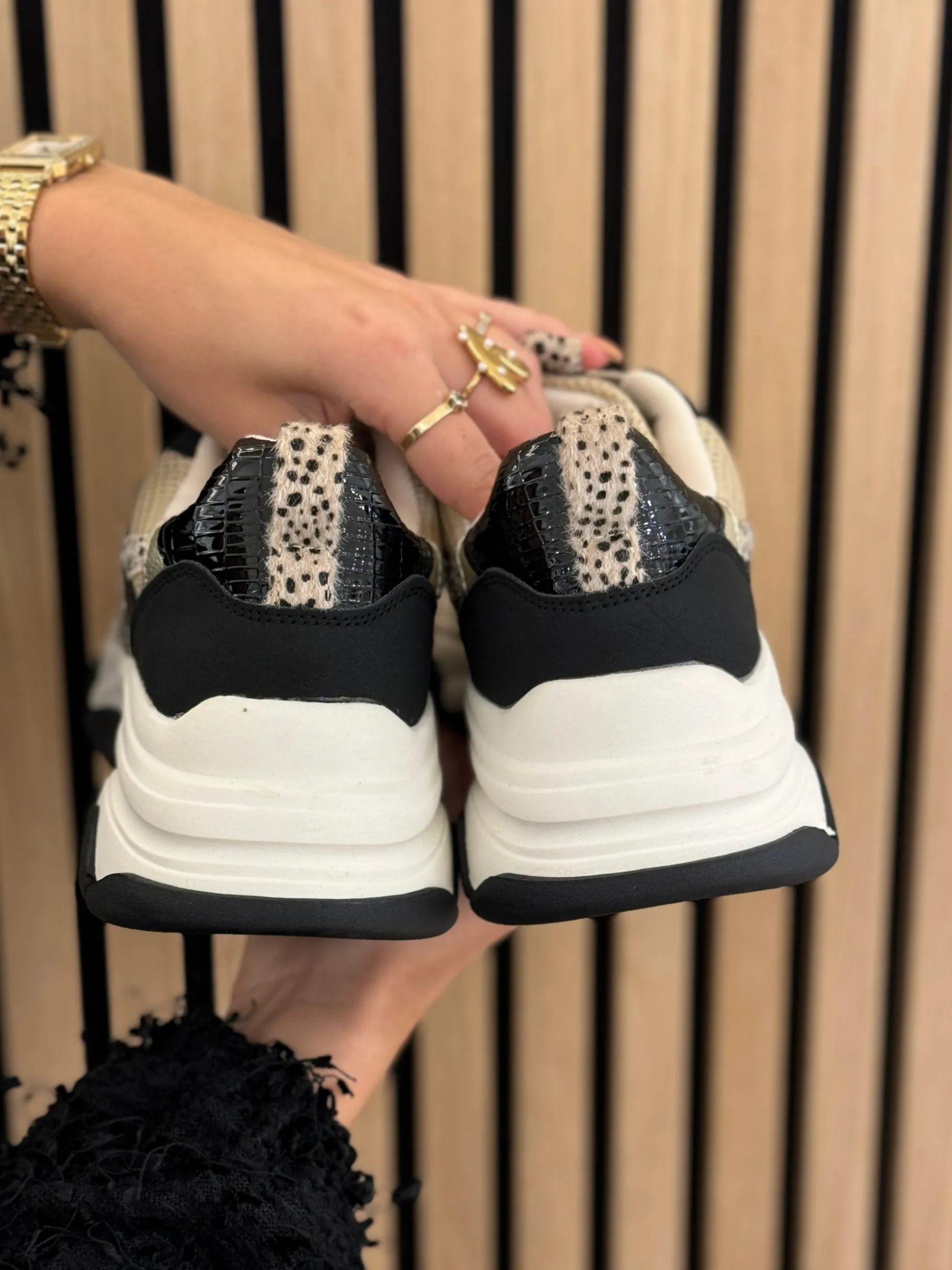 Sneakers Gigi beige with combination