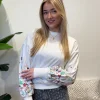 Sweater Brooke off-white flower