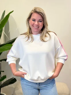 Sweater Leila wit/roze