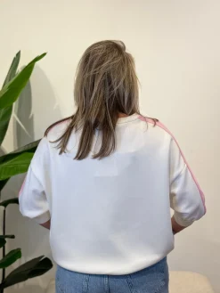 Sweater Leila wit/roze