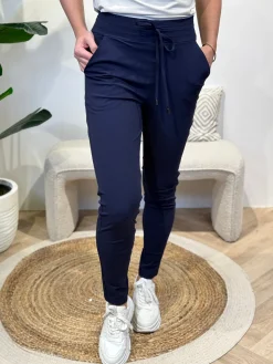 Travelstof broek Maaike navy