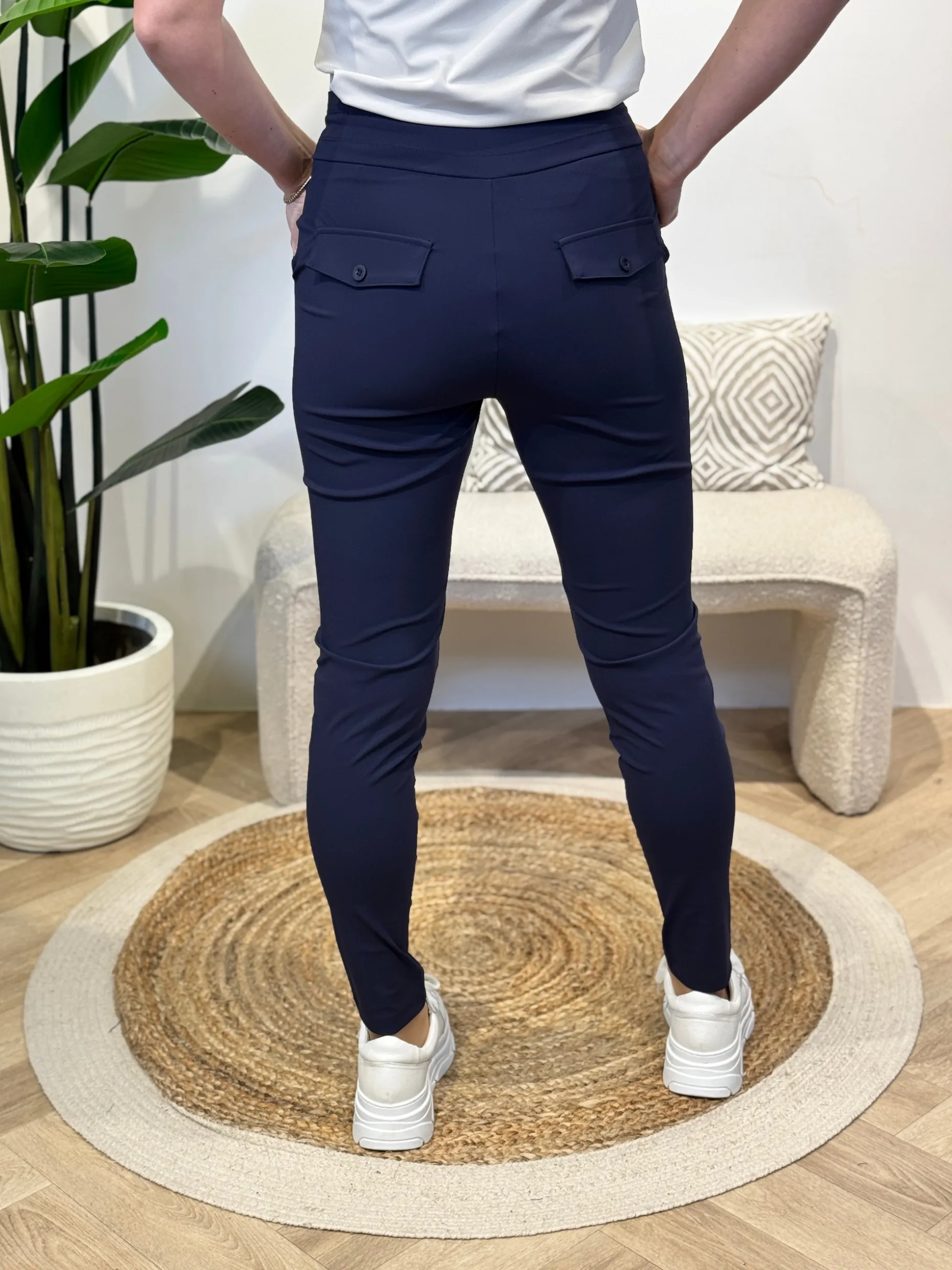 Travelstof broek Maaike navy
