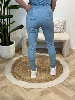 Travelstof broek Maaike smoke blue