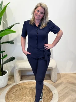 Travelstof jumpsuit Marit Navy
