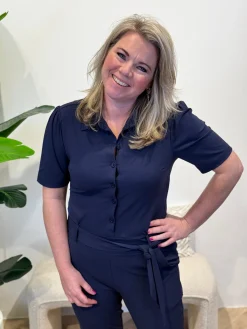 Travelstof jumpsuit Marit Navy