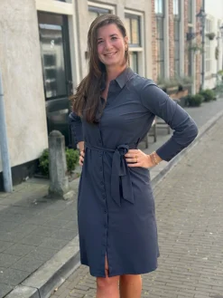 Travelstof jurk Demi anthracite