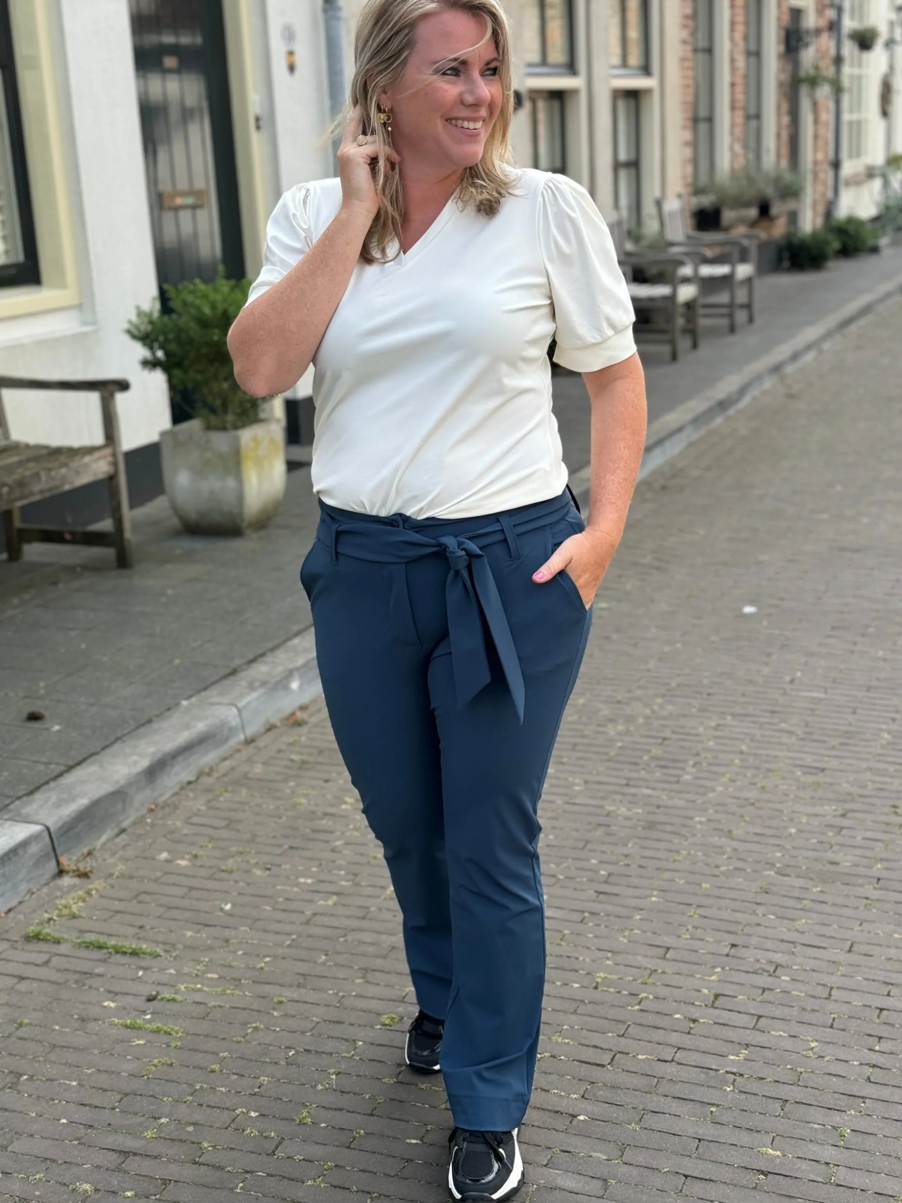 Travelstof shirt Diede off white