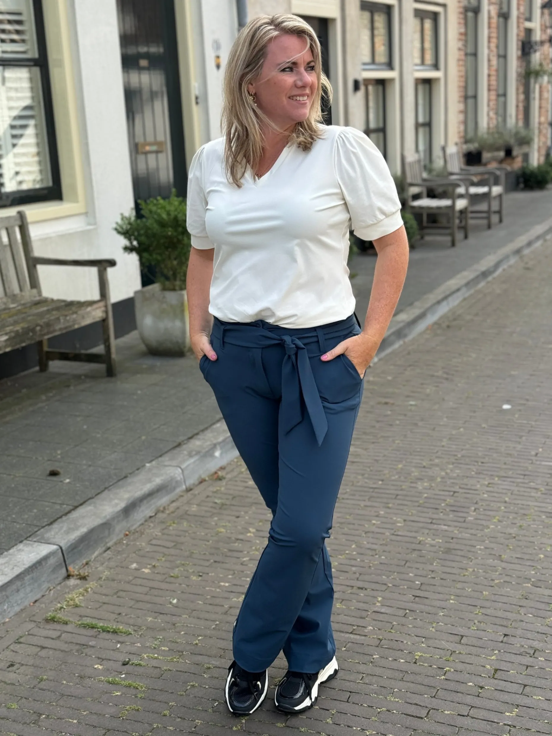 Travelstof shirt Diede off white