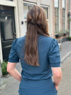 Travelstof shirt Diede shaded green