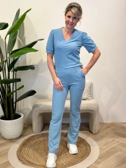Travelstof shirt Diede smoke blue