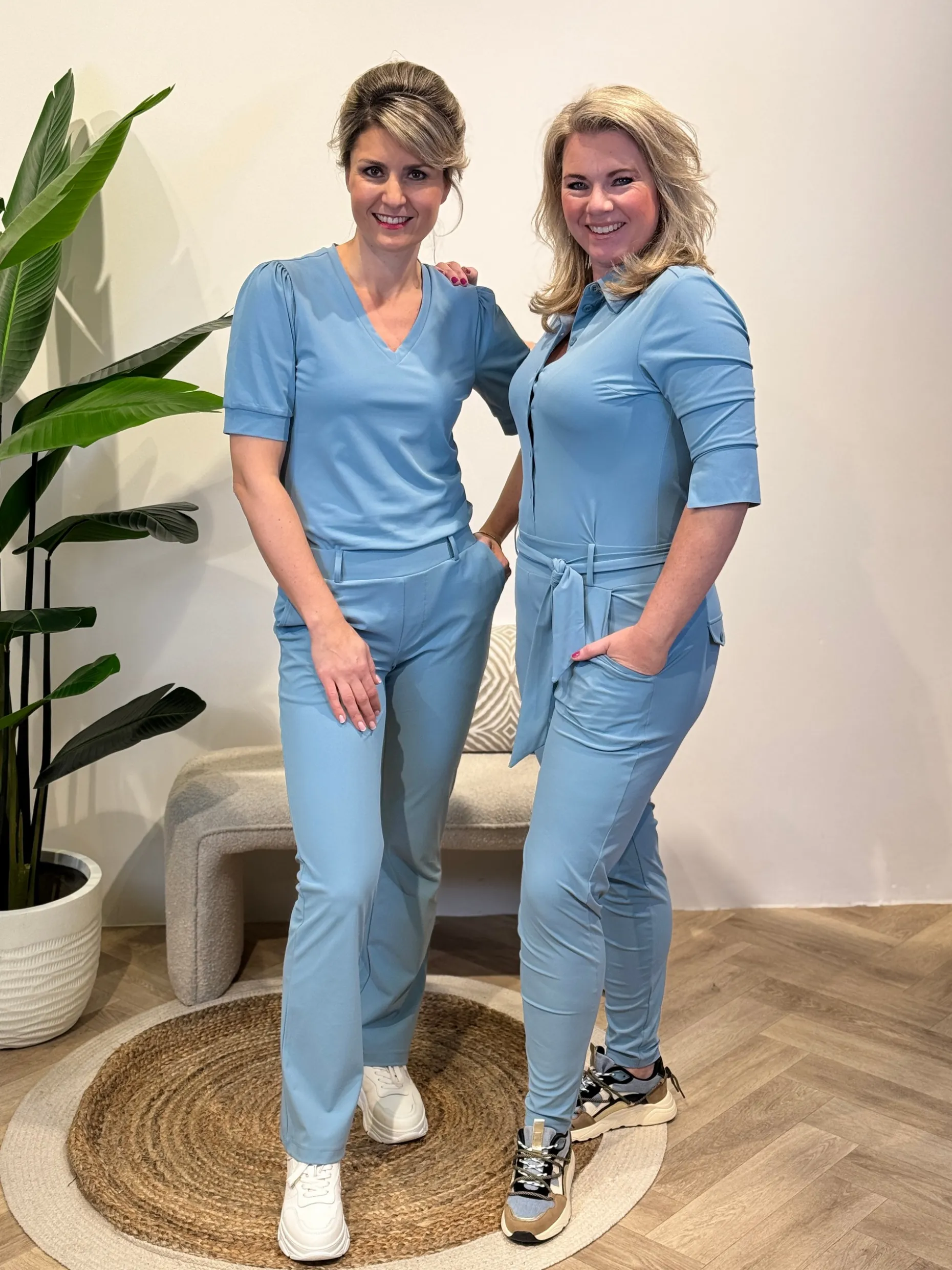 Travelstof shirt Diede smoke blue