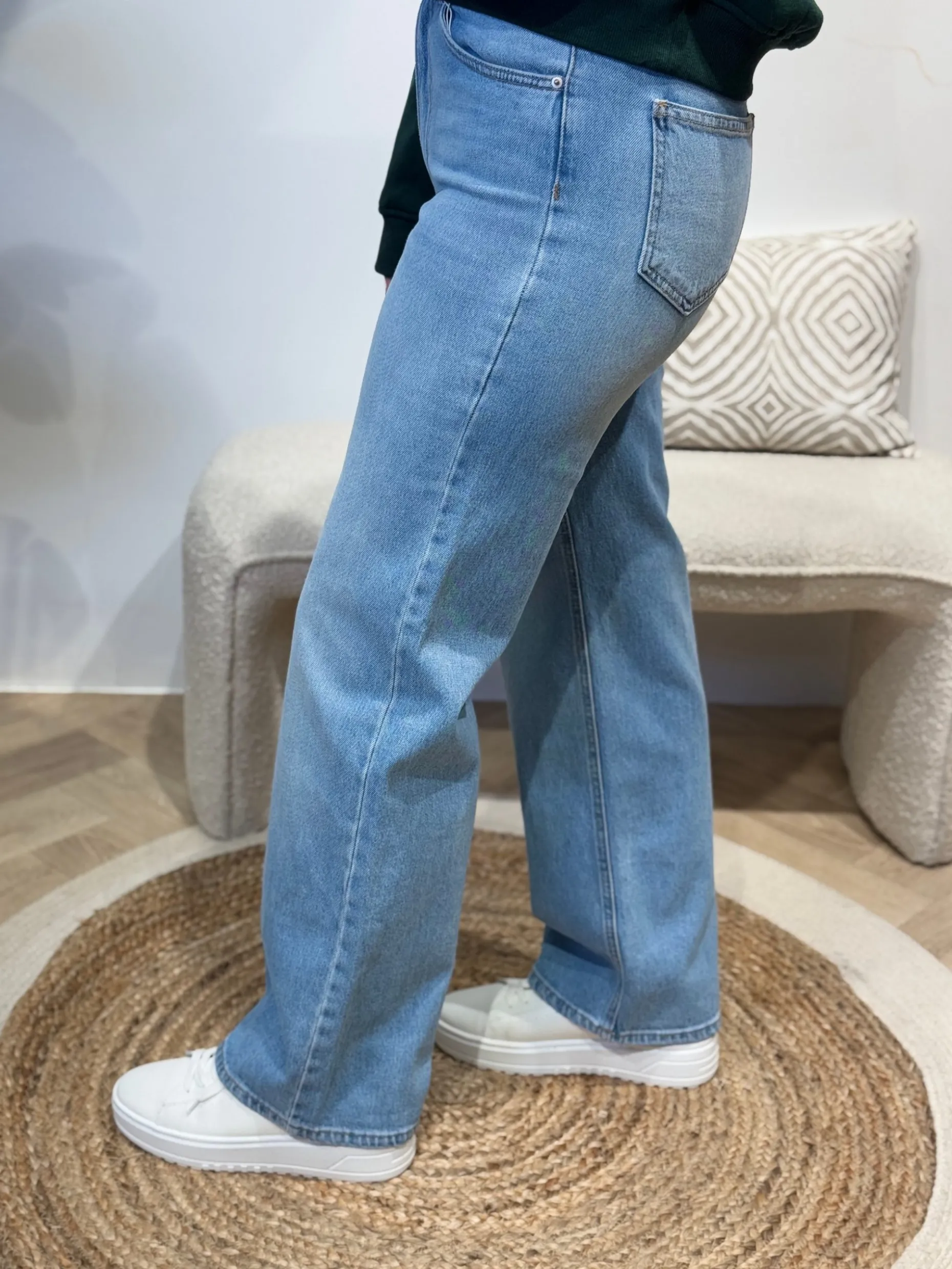 Wide jeans Juicy light blue denim lengte 34