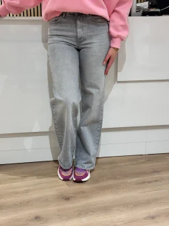 Wide jeans Juicy medium grey denim lengte 34 – Only