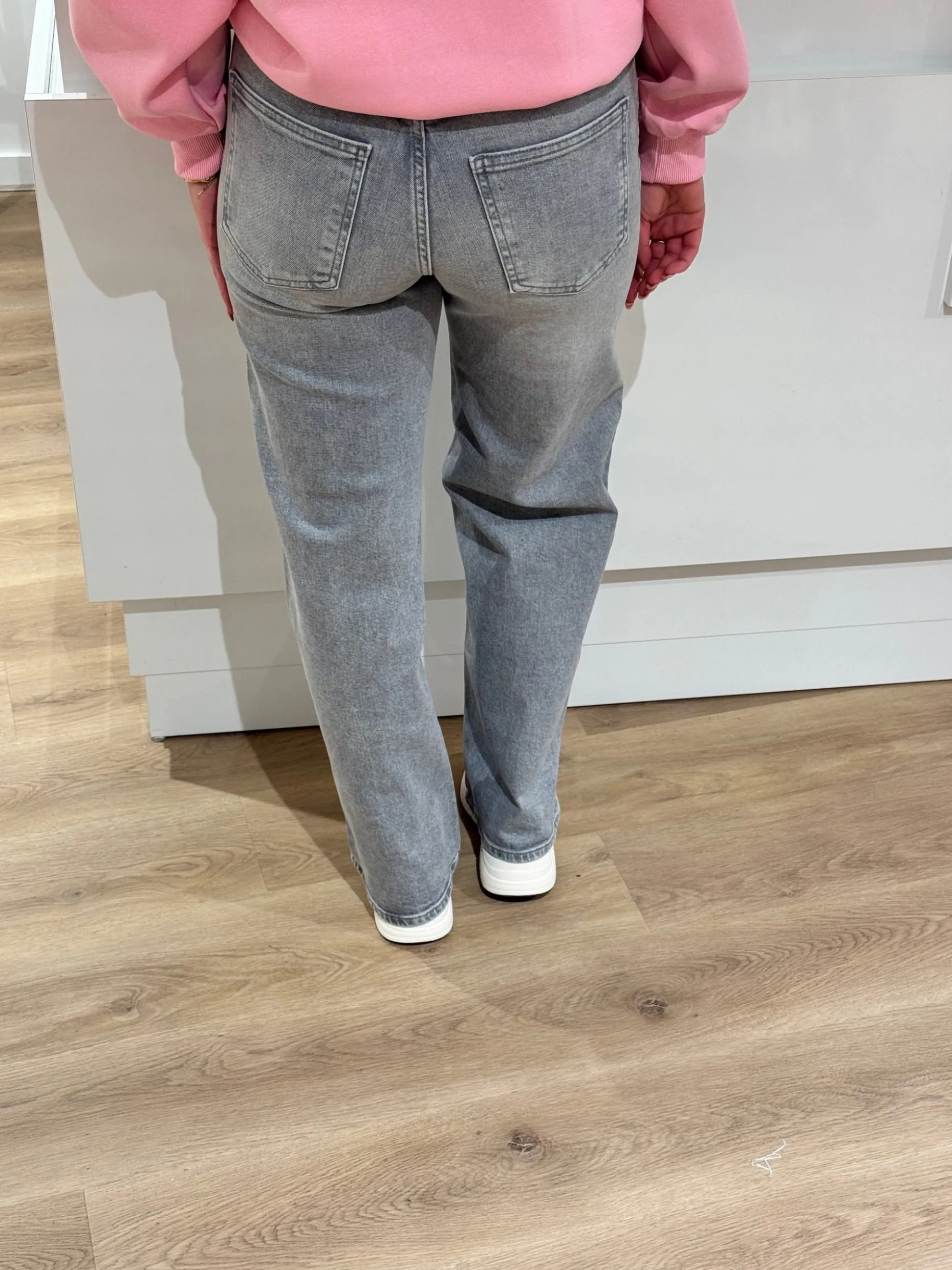 Wide jeans Juicy medium grey denim lengte 34 – Only