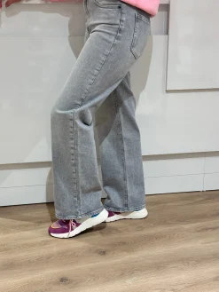 Wide jeans Juicy medium grey denim lengte 34 – Only