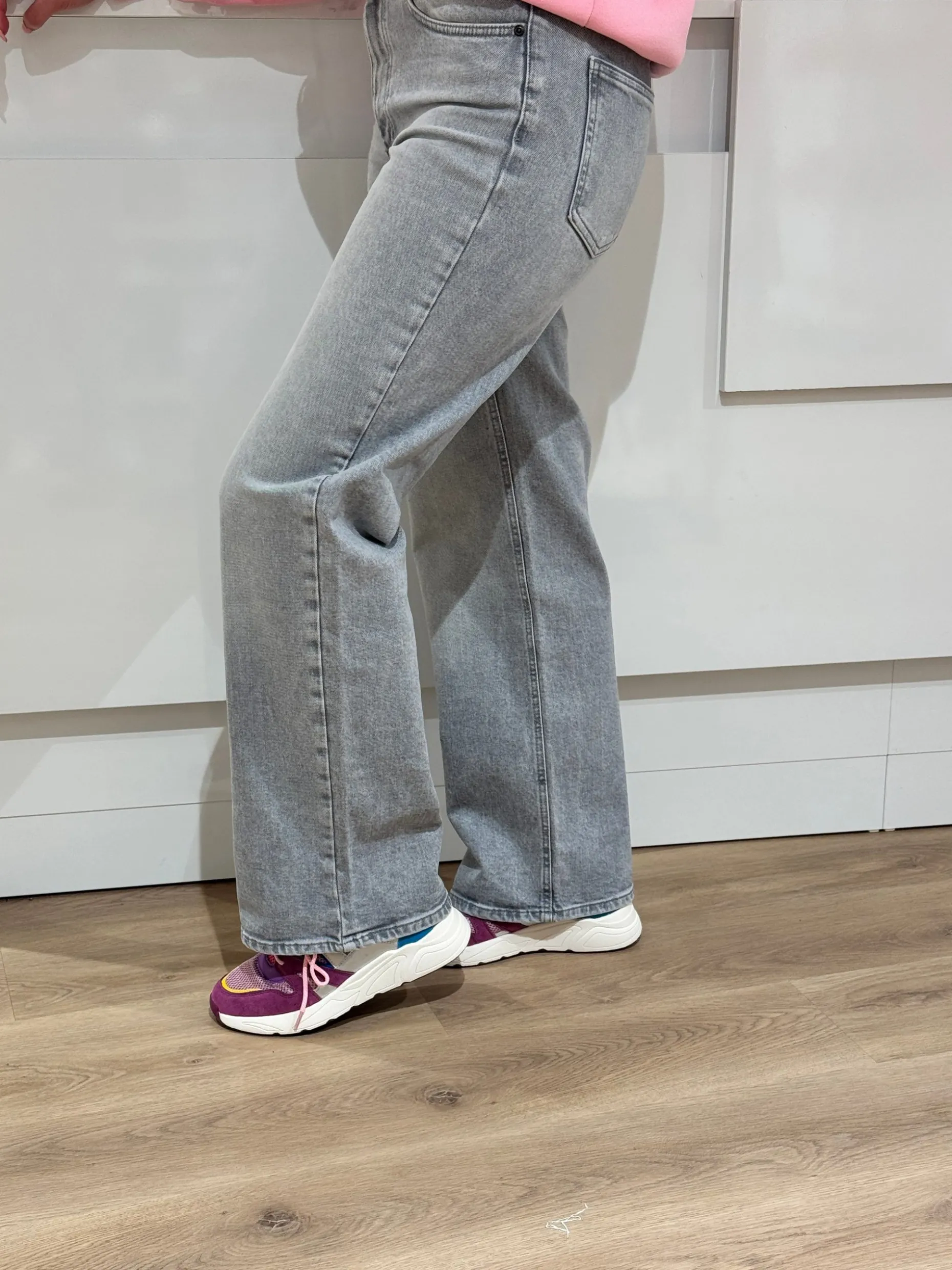 Wide jeans Juicy medium grey denim lengte 30 – Only