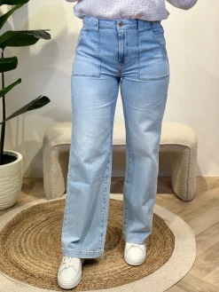 Wide jeans Lulu aqua blue C.O.J. lengte 30