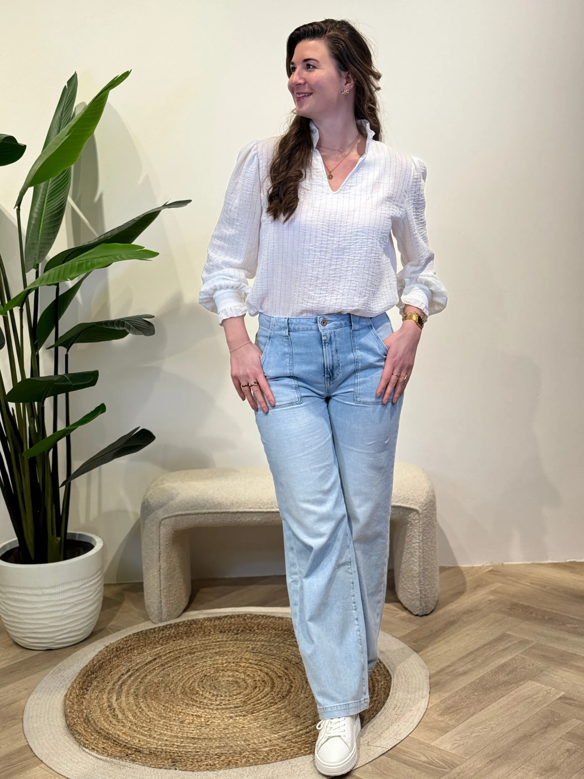 Wide jeans Lulu aqua blue C.O.J. lengte 32