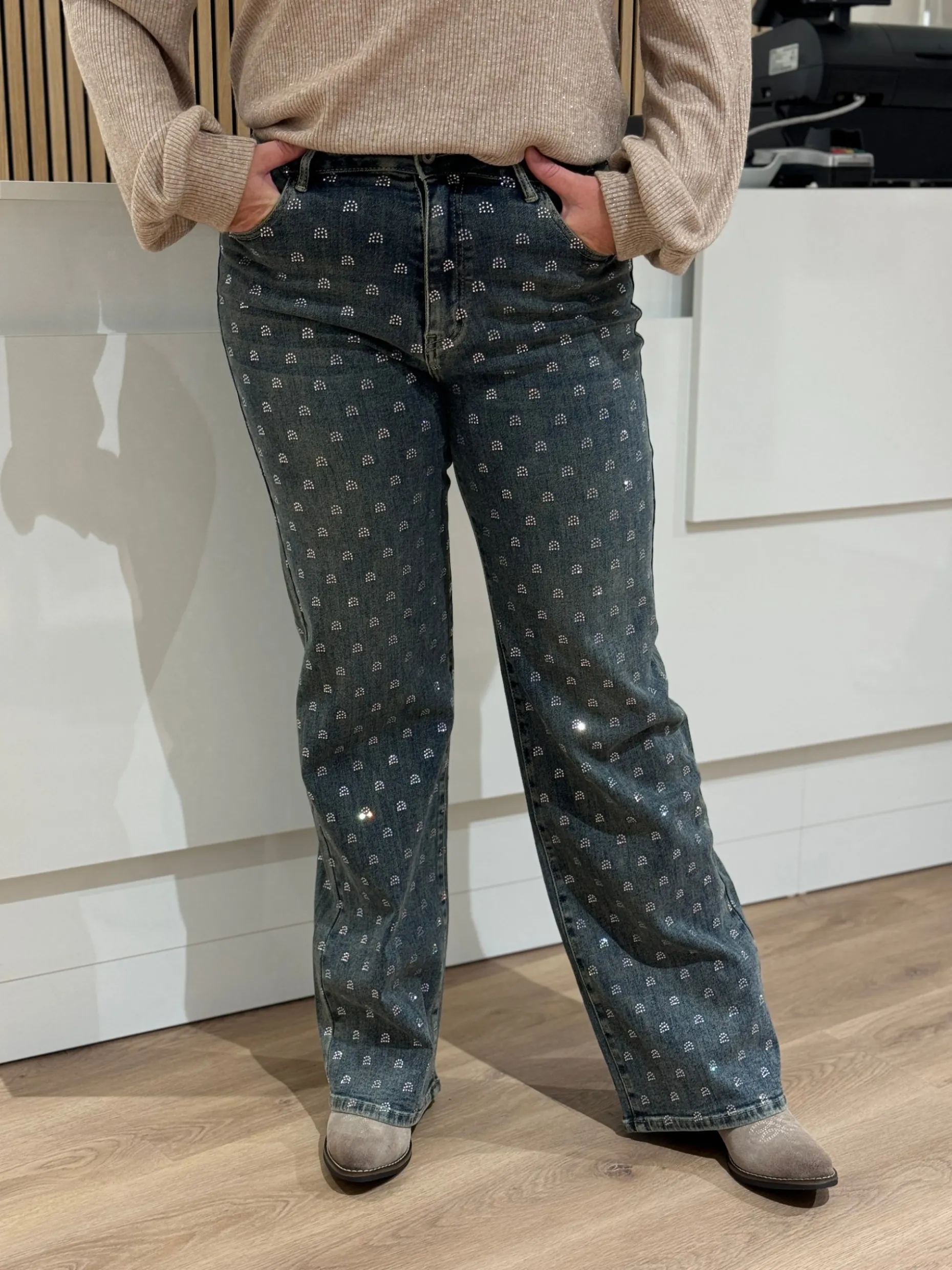 Wide leg jeans diamond